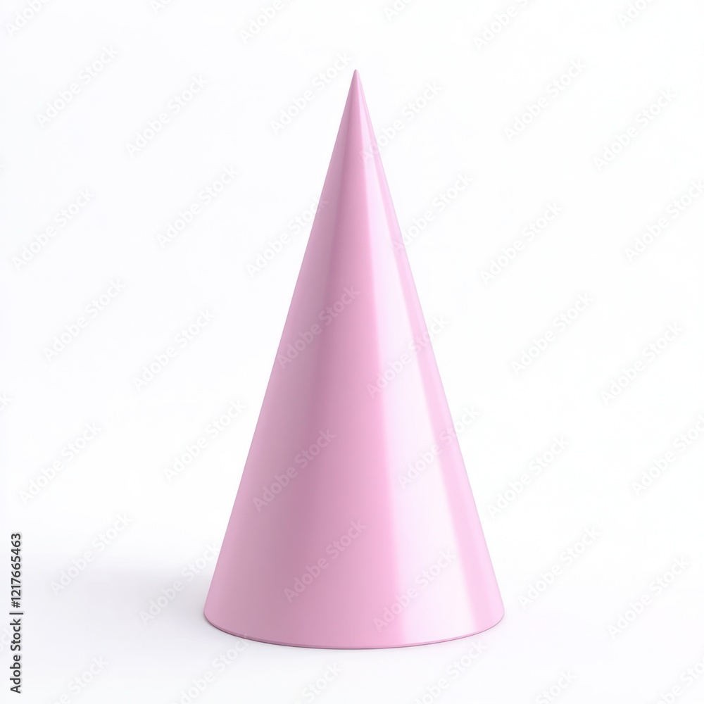 Pink cone shape, minimalist, studio background, design element Pink cone shape, minimalist, studio background, design element