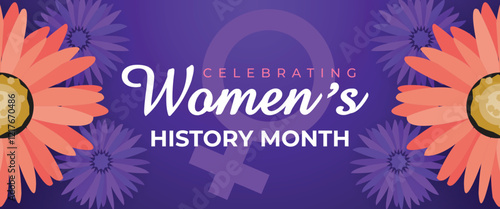 Women's History Month Celebration Banner. Womens History Month Background. Women's Contributions To Events In History and Contemporary Society Abstract Illustration Design