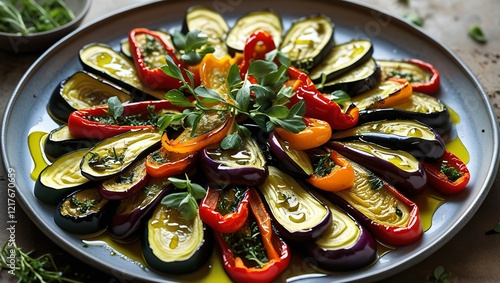 Wallpaper Mural Grilled Vegetables with Fresh Tomato – Healthy and Flavorful Dish Torontodigital.ca