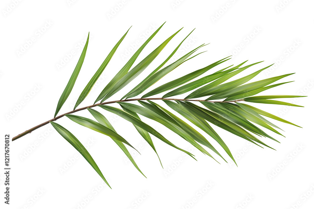 Tropical green palm leaf on a transparent background Tropical green palm leaf on a transparent background