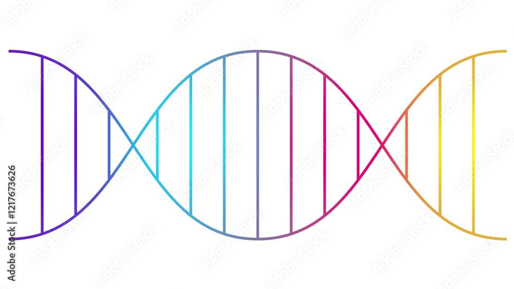 Animated line pink blue icon of gene. Linear medical symbol is drawn. Concept of DNA, genetics, medicine, genetic engineering. Looped video. Vector illustration isolated on white background. Animated line pink blue icon of gene. Linear medical symbol is drawn. Concept of DNA, genetics, medicine, genetic engineering. Looped video. Vector illustration isolated on white background.