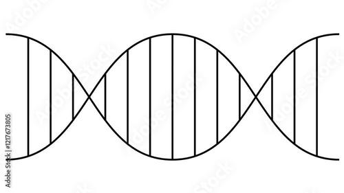 Animated line black icon of gene. Linear medical symbol is drawn. Concept of DNA, genetics, medicine, genetic engineering. Looped video. Vector illustration isolated on white background.