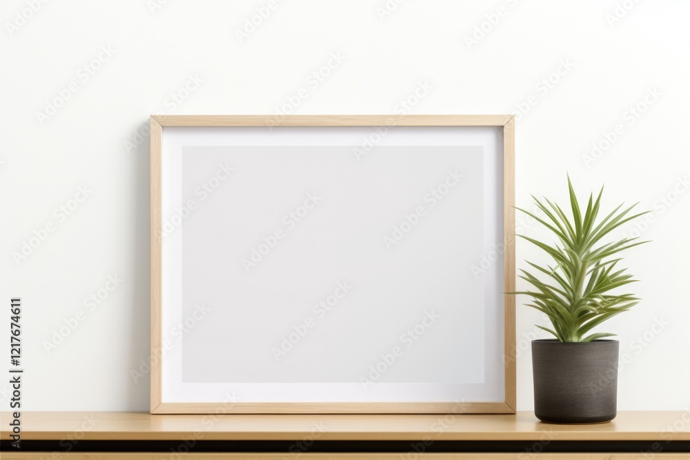 Blank Horizontal Frame Mockup in Minimalist Interior with Plant in Trendy Vase on White Wall Background - Perfect Template for Artwork, Painting, or Poster Blank Horizontal Frame Mockup in Minimalist Interior with Plant in Trendy Vase on White Wall Background - Perfect Template for Artwork, Painting, or Poster