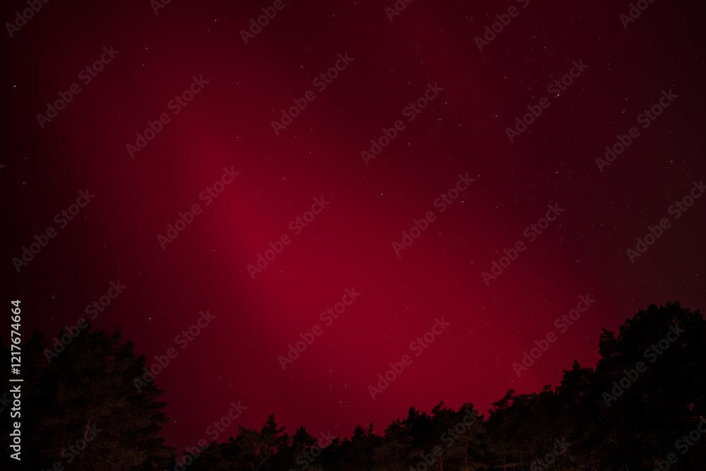 Fototapeta premium Zorza nad Polską 