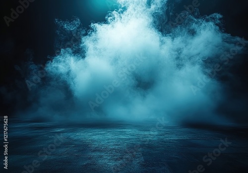 Wallpaper Mural Dark background, fog, and smoke in the center of an empty room with a concrete floor. Torontodigital.ca