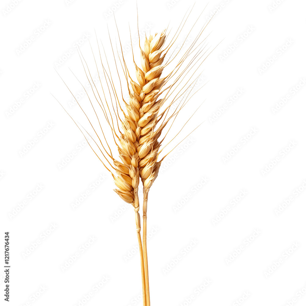 Wheat ear isolated on a solid transparent background showcasing its golden grains and delicate structure in detail, wheat ear isolated on solid transparent background Wheat ear isolated on a solid transparent background showcasing its golden grains and delicate structure in detail, wheat ear isolated on solid transparent background