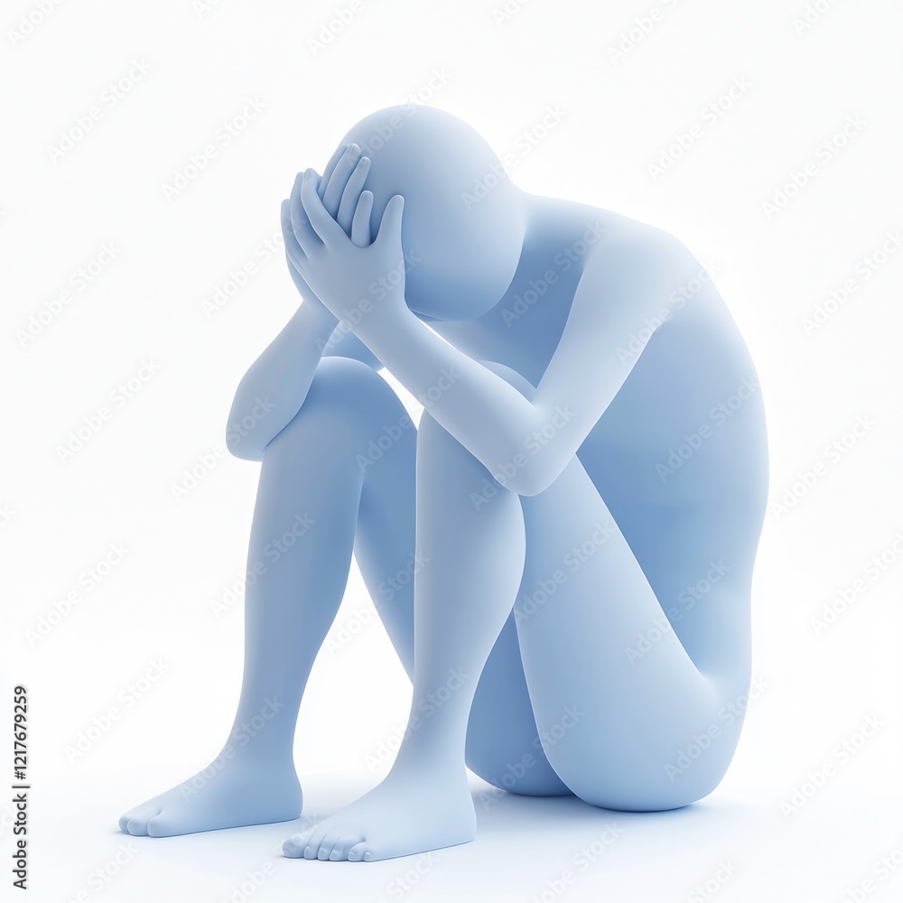 3D stress icon: Ideal for themes related to mental health, stress management, and wellness 3D stress icon: Ideal for themes related to mental health, stress management, and wellness
