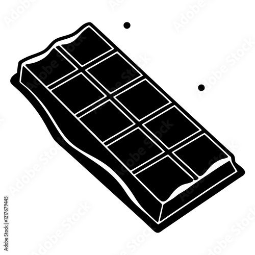 chocolate bar on white background. chocolate bar silhouette vector