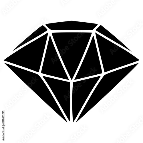 luxury simple diamond hand drawn doodle glyph icon