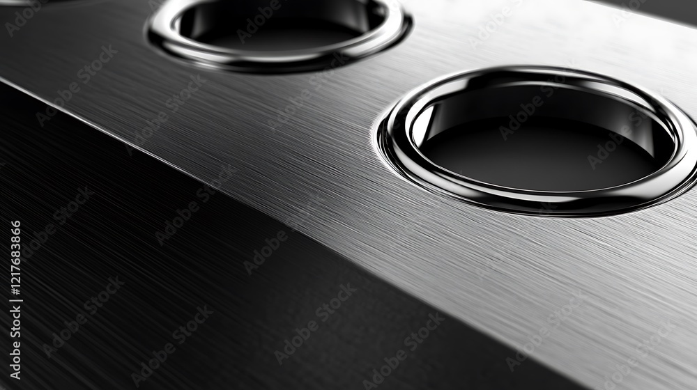 Brushed Metal Surface With Circular Indentations Brushed Metal Surface With Circular Indentations