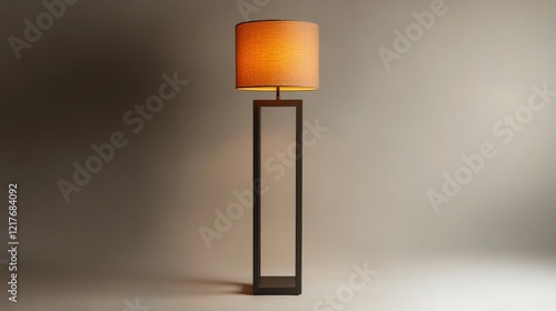 Modern floor lamp and indoor plant enhance cozy living room atmosphere in bri...