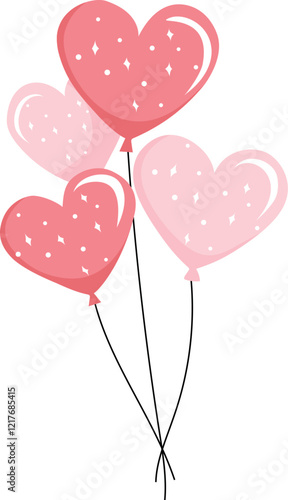 Pink Balloons - Valentine's Day Vector Illustration