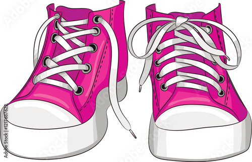 Pink sneakers isolated on white