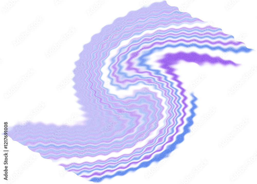 Fototapeta premium An abstract transparent psychedelic wavy spiral shape design element overlay.