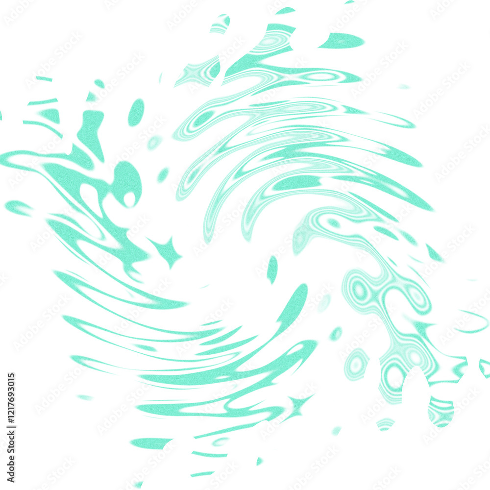 Fototapeta premium An abstract transparent psychedelic wavy spiral shape design element overlay.