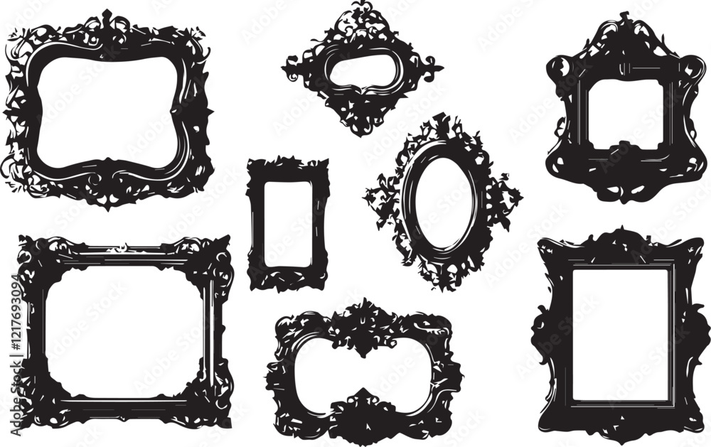 Set frames. Hand drawn vector illustration Set frames. Hand drawn vector illustration