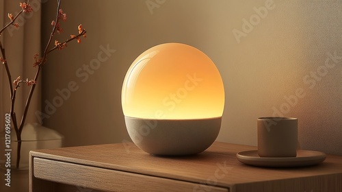 Cozy bedroom setup with warm lighting and soft textures perfect for relaxatio...
