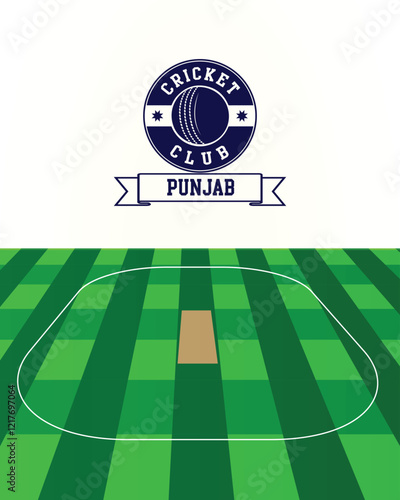 City of Punjab, India Cricket green field, Vector Illustration Abstract Editable image