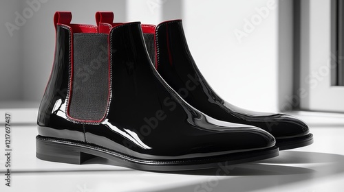 Elegant black ankle boots displayed in bright natural light