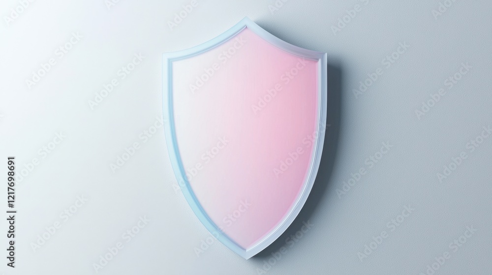 A minimalistic shield icon with a soft pink hue, representing protection and security against various threats. A minimalistic shield icon with a soft pink hue, representing protection and security against various threats.