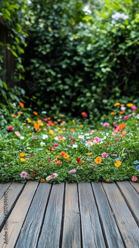 Colorful wildflowers blooming in a garden setting on a sunny afternoon