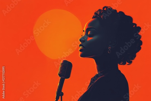 Singer performing on stage during live music event in black and white