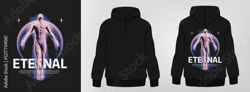 Men's hoddie mockup with print