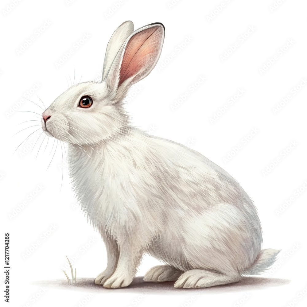 Obraz premium white rabbit isolated on white