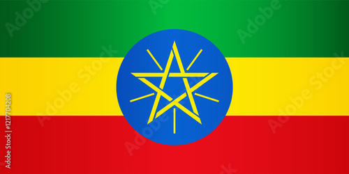 National Flag of the Federal Democratic Republic of Ethiopia. Vector Element