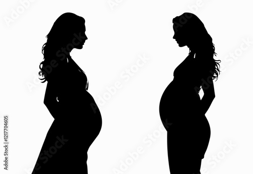 pregnancy woman with a silhouette of a woman 