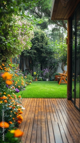 Colorful wildflowers blooming in a garden setting on a sunny afternoon