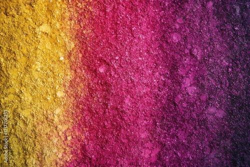 Vibrant and stylish grainy backdrop with luminous gradient blend in intense pink, yellow, magenta, and purple hues against a dark textured surface, perfect for creative projects and designs photo