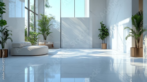 Bright and airy living room with modern decor and sunlight streaming through ...
