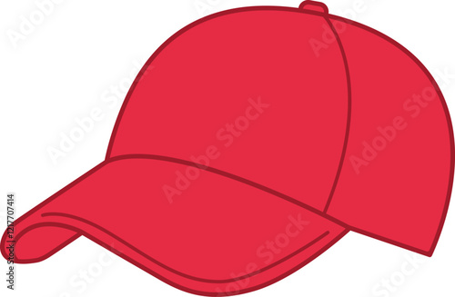 Red Baseball Hat cartoon style icon.