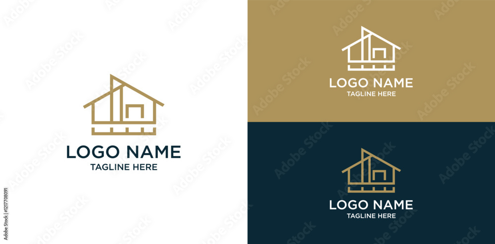 Vector logo with abstract image of a house Vector logo with abstract image of a house