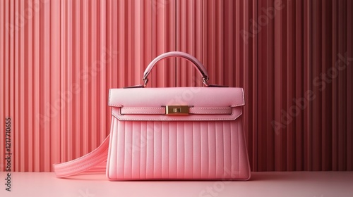 Stylish handbag displayed against a colorful backdrop in bright sunlight