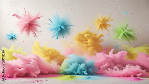 A vibrant Holithemed background with color photo