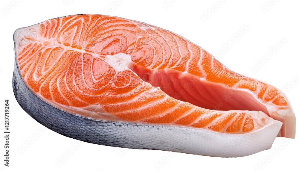 Fresh salmon steak isolated on transparent background Fresh salmon steak isolated on transparent background