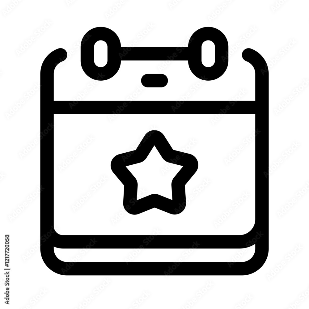 Important Day Line Icon. Single icon, line vector icon Important Day Line Icon. Single icon, line vector icon