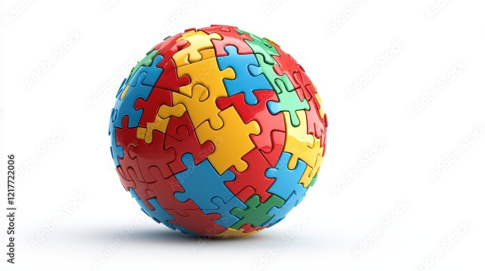 A colorful, spherical puzzle made of interlocking pieces in red, blue, green, and yellow, symbolizing problem-solving and creativity. A colorful, spherical puzzle made of interlocking pieces in red, blue, green, and yellow, symbolizing problem-solving and creativity.