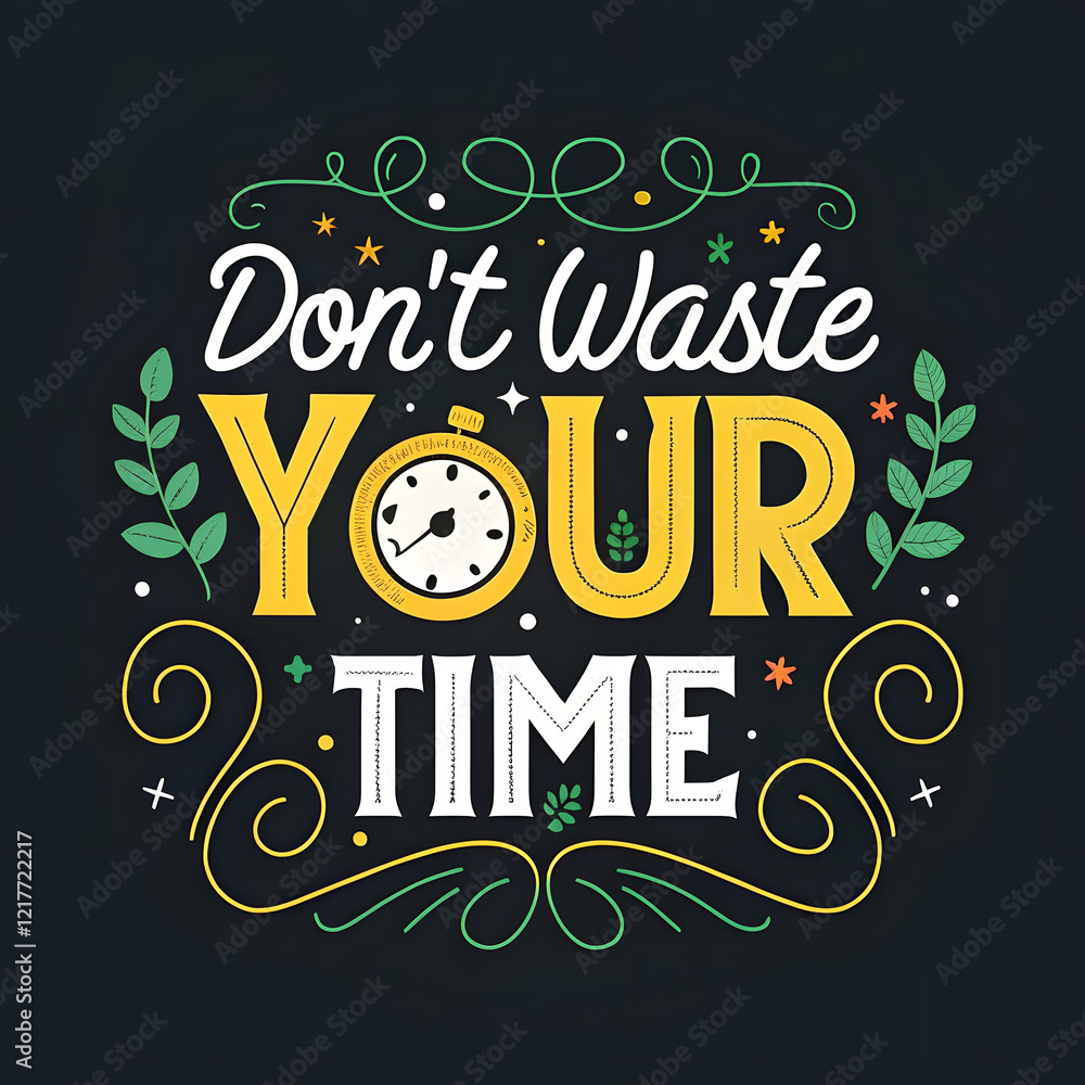 Obraz premium typography motivational quote don't waste your time