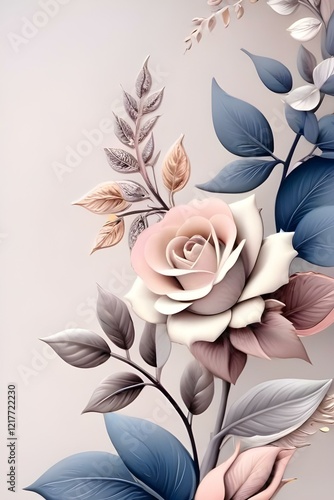 Rose gold textured background with engraved detail 