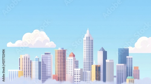 Cityscape Above the Clouds: A Serene Urban Panorama