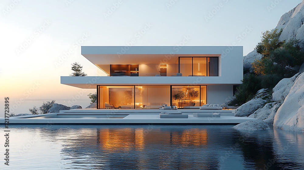 Fototapeta premium modern luxury house exterior image