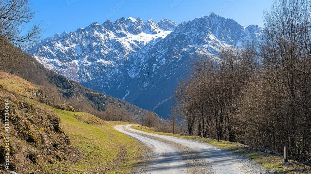 Majestic Mountain Road: A Serene Journey Through Snow-Capped Peaks Majestic Mountain Road: A Serene Journey Through Snow-Capped Peaks