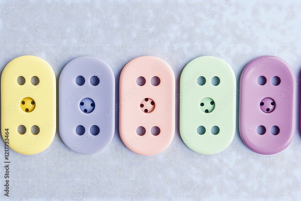 Colorful Oval Shapes with Patterned Holes Colorful Oval Shapes with Patterned Holes