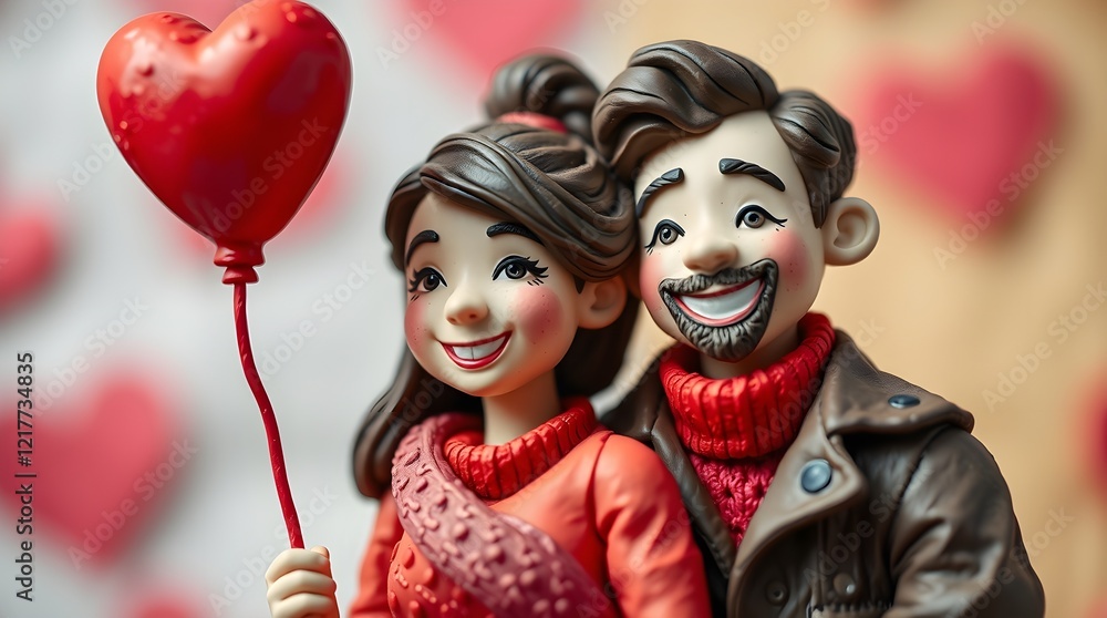 Sculptural Clay Art with Couple and Heart Balloon
Sculptural Clay Art with Couple and Heart Balloon