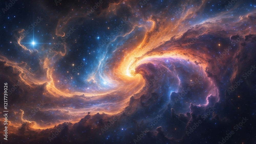 Fototapeta premium Ethereal cosmic nebula in vibrant colors