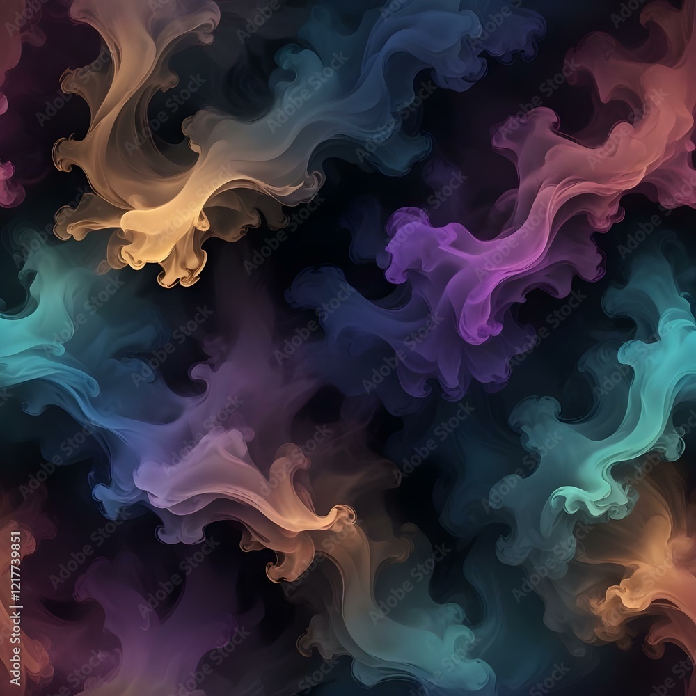 Obraz premium Gradient metallic textures with abstract smoke effect