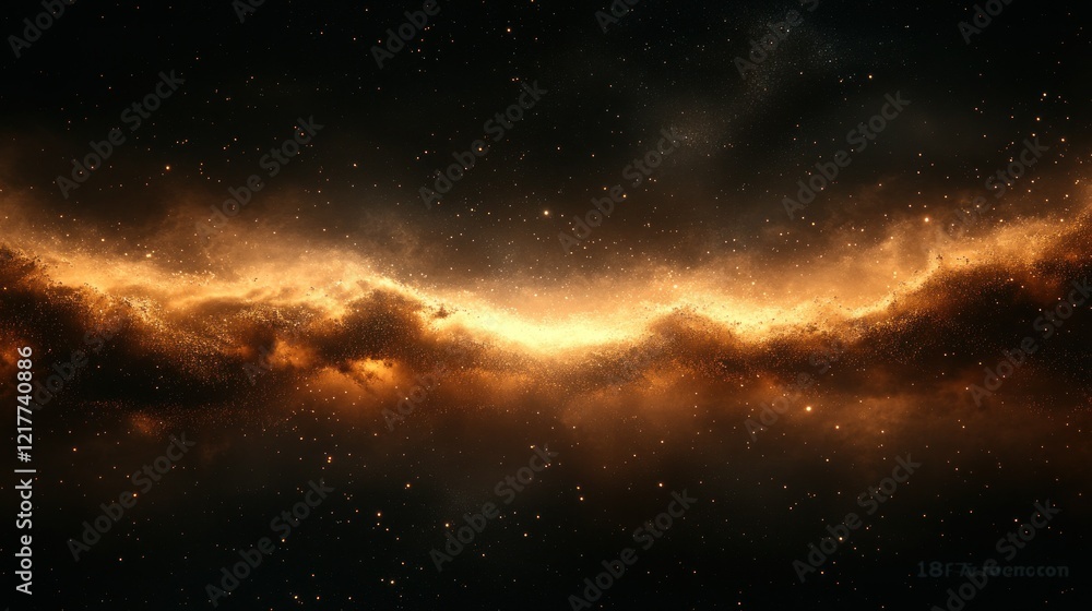 Fototapeta premium Cosmic nebula, glowing gas, space, stars, background, digital art, astronomy, wallpaper